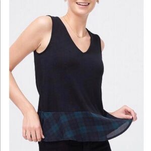 NWT J. Crew Plaid Ruffle Tank Top Size xxs